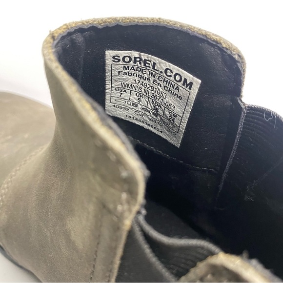 Sorel Emelie Chelsea NEW IN BOX Waterproof Boots Brown grey mushroom size 7 - Picture 6 of 11